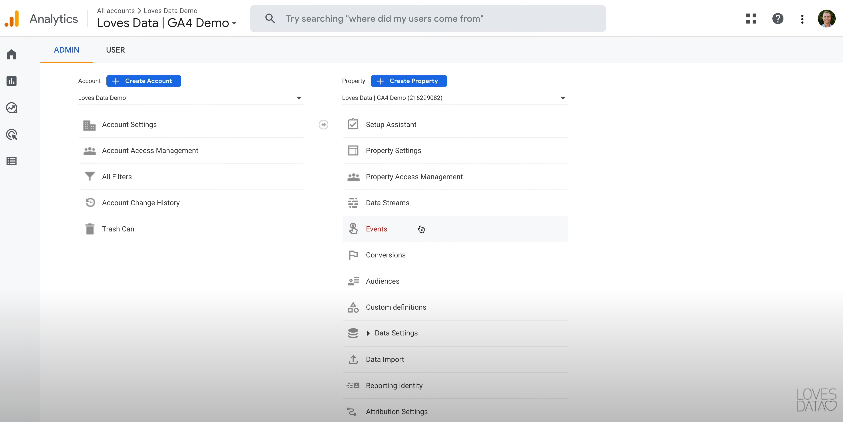Screenshot of the Google Analytics interface.
