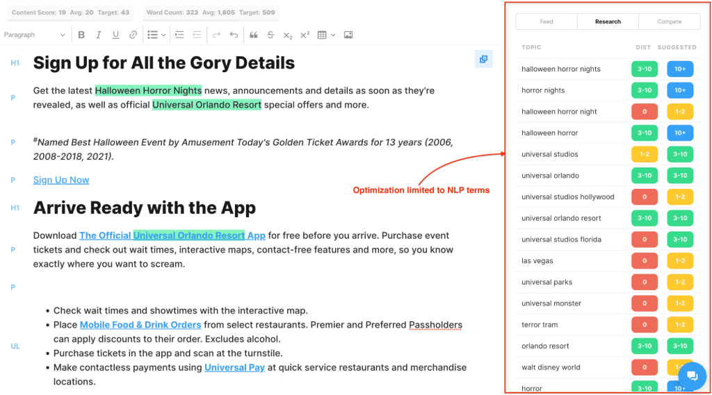 Screenshot of MarketMuse